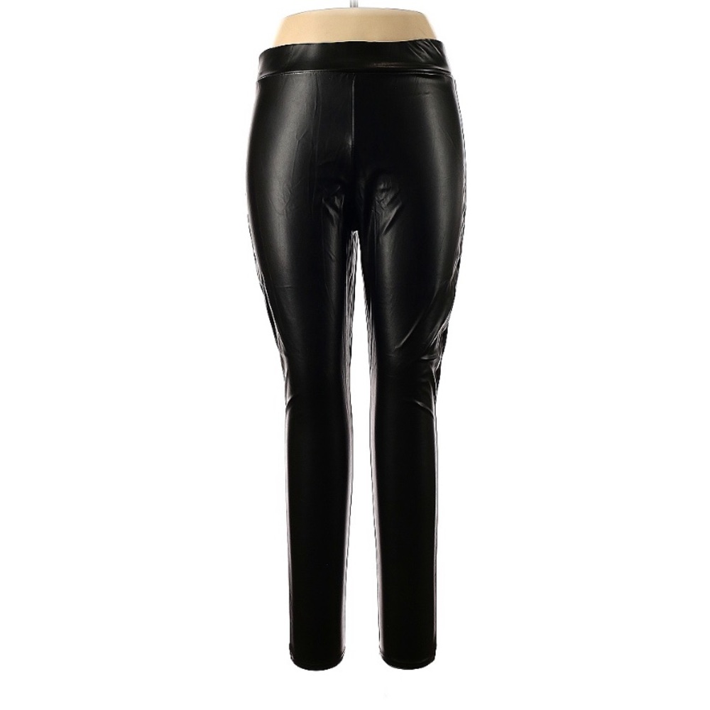 Skinny Cut Faux Leather, High Rise Waist Pants. Black. Size 14 UK/ 10 US. New